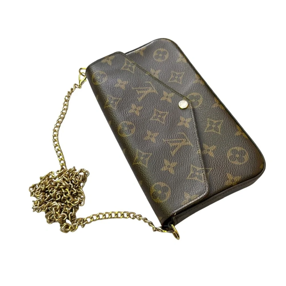 Genuine LOUIS VUITTON Pochette Felicie Monogram Canvas Clutch Bag Authenticated - Picture 12 of 16